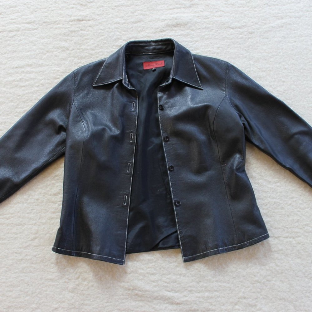 Nicola Berti Black Italian Leather Jacket